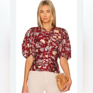 Ulla Johnson Marisol floral print Long sleeve silk blouse size 6